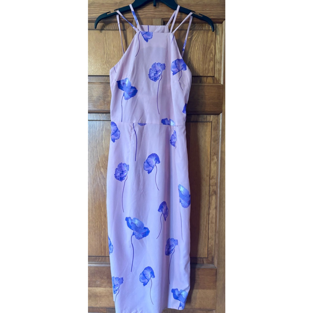 ASOS Lilac Floral Halter Midi Dress w/ Pockets Size 2 NWT